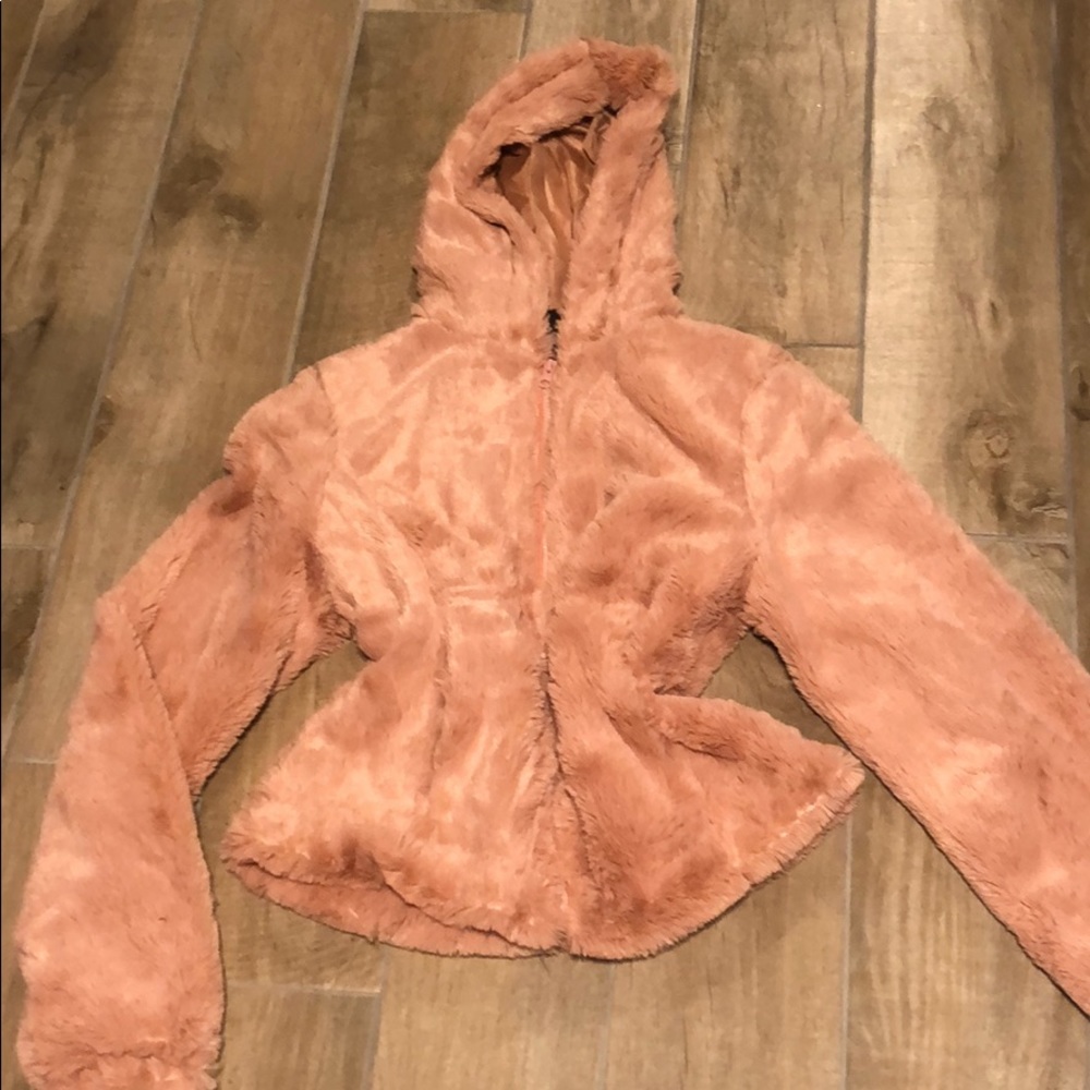 Ambiance outwear faux fur blush sweater/jacket